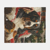 Groot Zwitsers Berghond Kerstfeest Fleece Deken (Voorkant (Horizontaal))