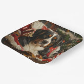 Groot Zwitsers Berghond Kerstfeest Papieren Bordje (Gebogen)