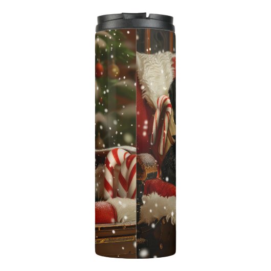 Groot Zwitsers Berghond Kerstfeest Thermosbeker (Achterkant)