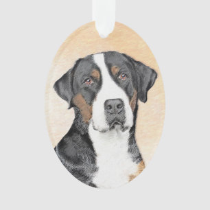 Groot Zwitsers Berghond Schilderij - Originele Kun Ornament