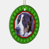 Groot Zwitsers gebergte: Happy Howliday Keramisch Ornament (Rechts)