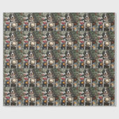 Groot-Zwitserse bergritten motorfiets kerst Cadeaupapier (Vlak)