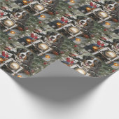 Groot-Zwitserse bergritten motorfiets kerst Cadeaupapier (Hoek)