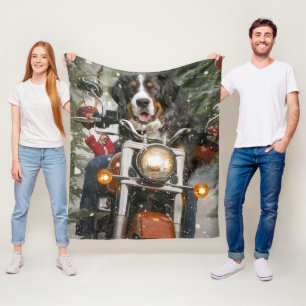 Groot-Zwitserse bergritten motorfiets kerst Fleece Deken