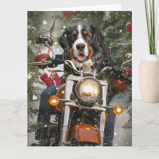 Groot-Zwitserse bergritten motorfiets kerst Kaart (Voorkant)