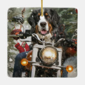 Groot-Zwitserse bergritten motorfiets kerst Keramisch Ornament (Achterkant)