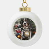 Groot-Zwitserse bergritten motorfiets kerst Keramische Bal Ornament (Voorkant)
