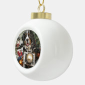Groot-Zwitserse bergritten motorfiets kerst Keramische Bal Ornament (Rechts)