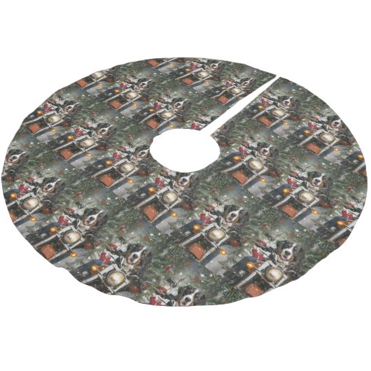 Groot-Zwitserse bergritten motorfiets kerst Kerstboom Rok (Gekanteld)