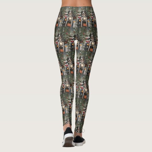 Groot-Zwitserse bergritten motorfiets kerst Leggings (Achterkant)