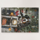 Groot-Zwitserse bergritten motorfiets kerst Legpuzzel (Horizontaal)
