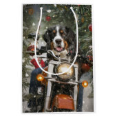 Groot-Zwitserse bergritten motorfiets kerst Medium Cadeauzakje (Voorkant)