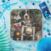 Groot-Zwitserse bergritten motorfiets kerst Papieren Bordje (Feest)