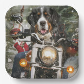 Groot-Zwitserse bergritten motorfiets kerst Papieren Bordje (Voorkant)