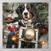 Groot-Zwitserse bergritten motorfiets kerst Poster (Voorkant)