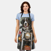 Groot-Zwitserse bergritten motorfiets kerst Schort (Gedragen)