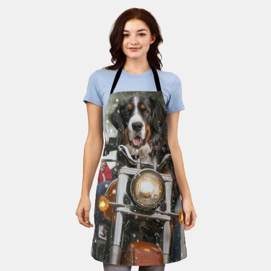 Groot-Zwitserse bergritten motorfiets kerst Schort (Gedragen)