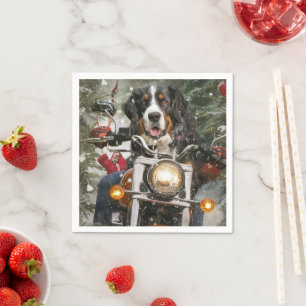 Groot-Zwitserse bergritten motorfiets kerst Servet