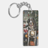 Groot-Zwitserse bergritten motorfiets kerst Sleutelhanger (Voorkant Links)