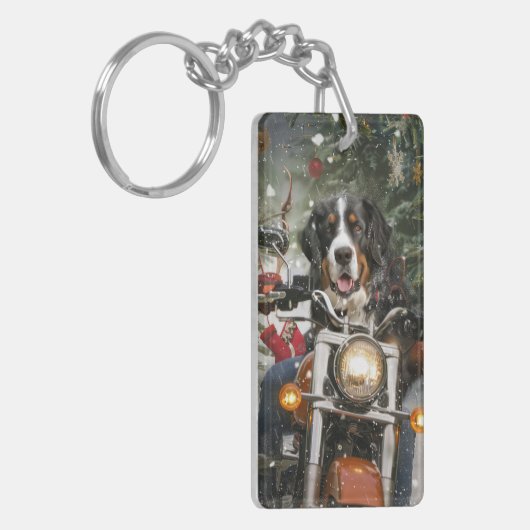 Groot-Zwitserse bergritten motorfiets kerst Sleutelhanger (Voorkant Links)