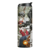 Groot-Zwitserse bergritten motorfiets kerst Thermosbeker (Gedraaid links)