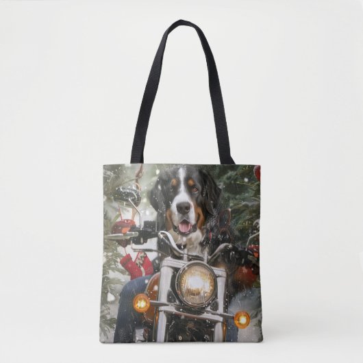 Groot-Zwitserse bergritten motorfiets kerst Tote Bag (Voorkant)