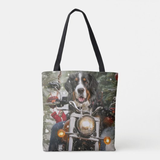 Groot-Zwitserse bergritten motorfiets kerst Tote Bag (Achterkant)