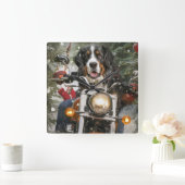 Groot-Zwitserse bergritten motorfiets kerst Vierkante Klok (Huis)