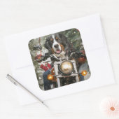 Groot-Zwitserse bergritten motorfiets kerst Vierkante Sticker (Envelop)
