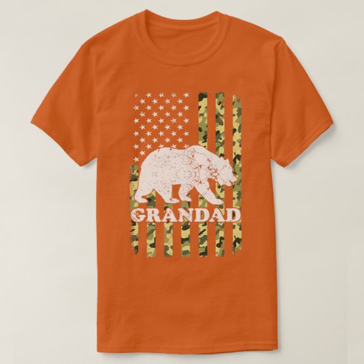 Grootad Beer Camping Hiking Camouflage Verenigde S T-shirt (Design voorkant)