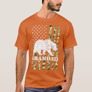 Grootad Beer Camping Hiking Camouflage Verenigde S T-shirt