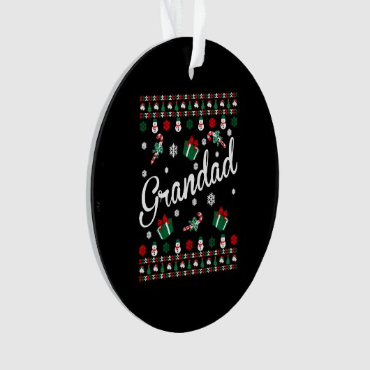 Grootad Ugly KerstSweater Ornament (voorkant)