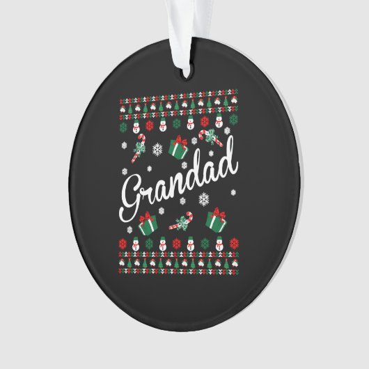 Grootad Ugly KerstSweater Ornament (voorkant)