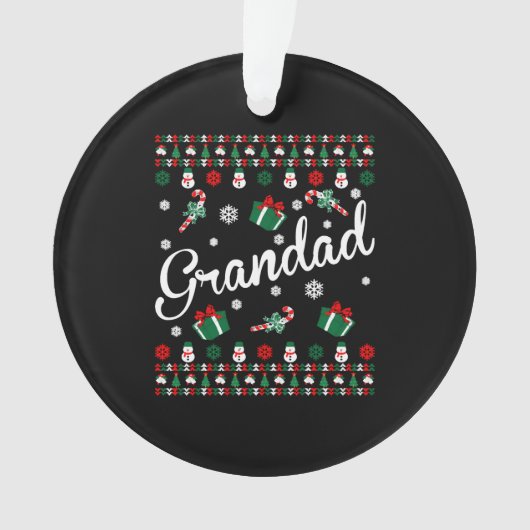 Grootad Ugly KerstSweater Ornament (voorkant)