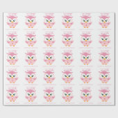 Grootauteur eerste verjaardag klauterroze boomkorr cadeaupapier (Vlak)