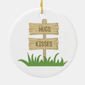 Grootauteur eerste verjaardag klauterroze boomkorr keramisch ornament (Achterkant)