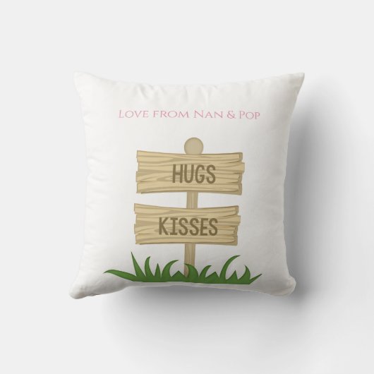 Grootauteur eerste verjaardag klauterroze boomkorr kussen (Achterkant)