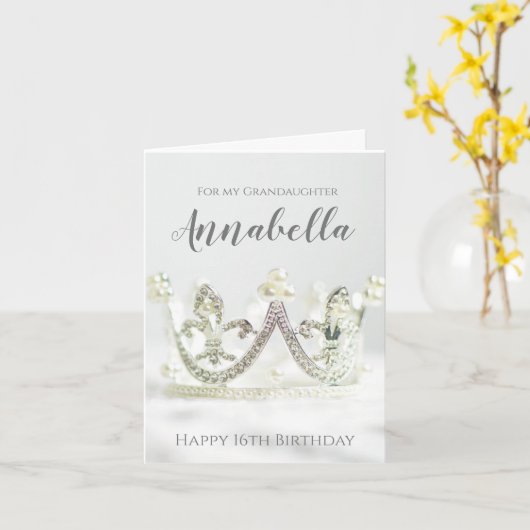 Grootauteur Zestiende verjaardag Elegant Silver Kaart (Gele Bloem)