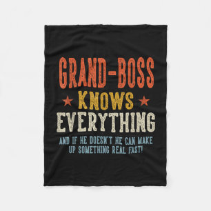 Grootbaas weet alles vaderdag retro fleece deken