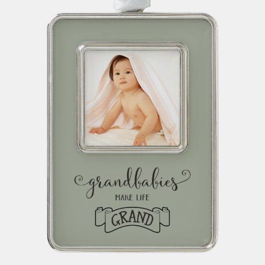 grootbaby ' s maken het leven groots verzilverd omlijst ornament (Voorkant)