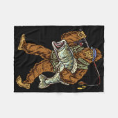 Grootbekbaars B Vissen Bigfoot Visser 1 Fleece Deken (Voorkant (Horizontaal))