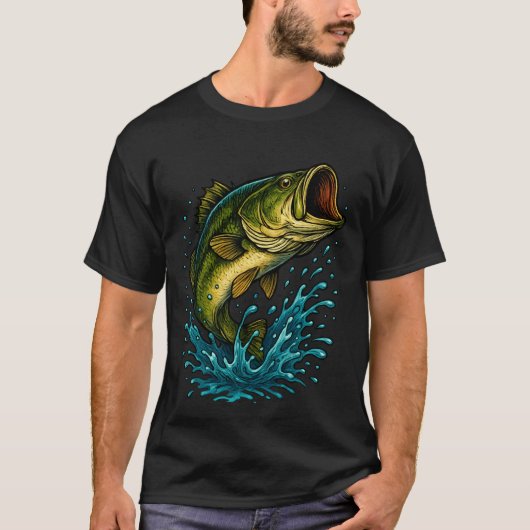 Grootbekbaars Illustratie – Visontwerp T-shirt (Voorkant)