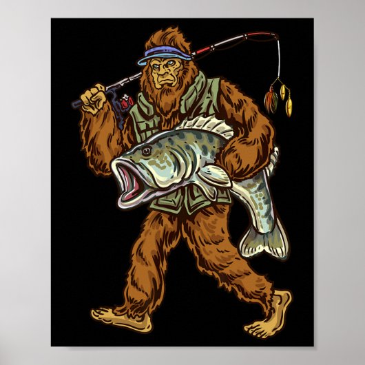 Grootbekbaars Vissen Bigfoot Visser 1 Poster (Voorkant)