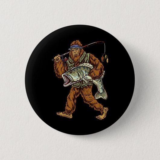 Grootbekbaars vissen Bigfoot visser 1 Ronde Button 5,7 Cm (Voorkant)