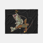 Grootbekbaars Vissen Bigfoot Visser Fleece Deken (Voorkant (Horizontaal))
