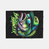 Grootbekbaars Vissende Hengelaar  Fleece Deken (Voorkant (Horizontaal))