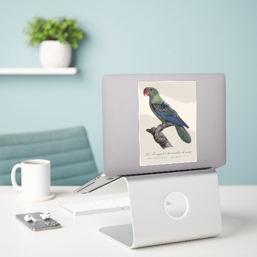 Grootbekparkiet, Tanygnathus megalorynchos Sticker (Laptop op bureau)