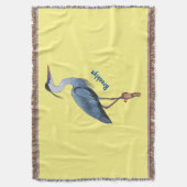 Grootblauwe cartoon afbeelding deken (Voorkant Verticaal)