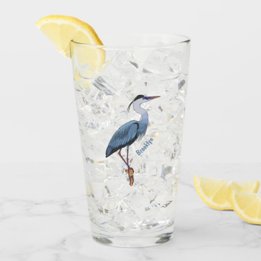 Grootblauwe cartoon afbeelding glas (Voorkant ijs)