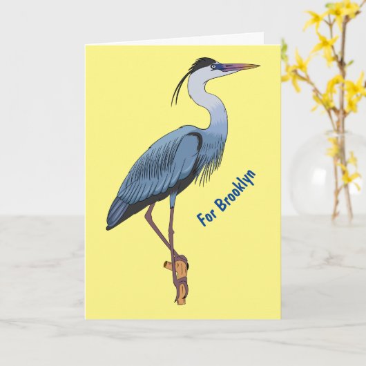 Grootblauwe cartoon afbeelding kaart (Gele Bloem)